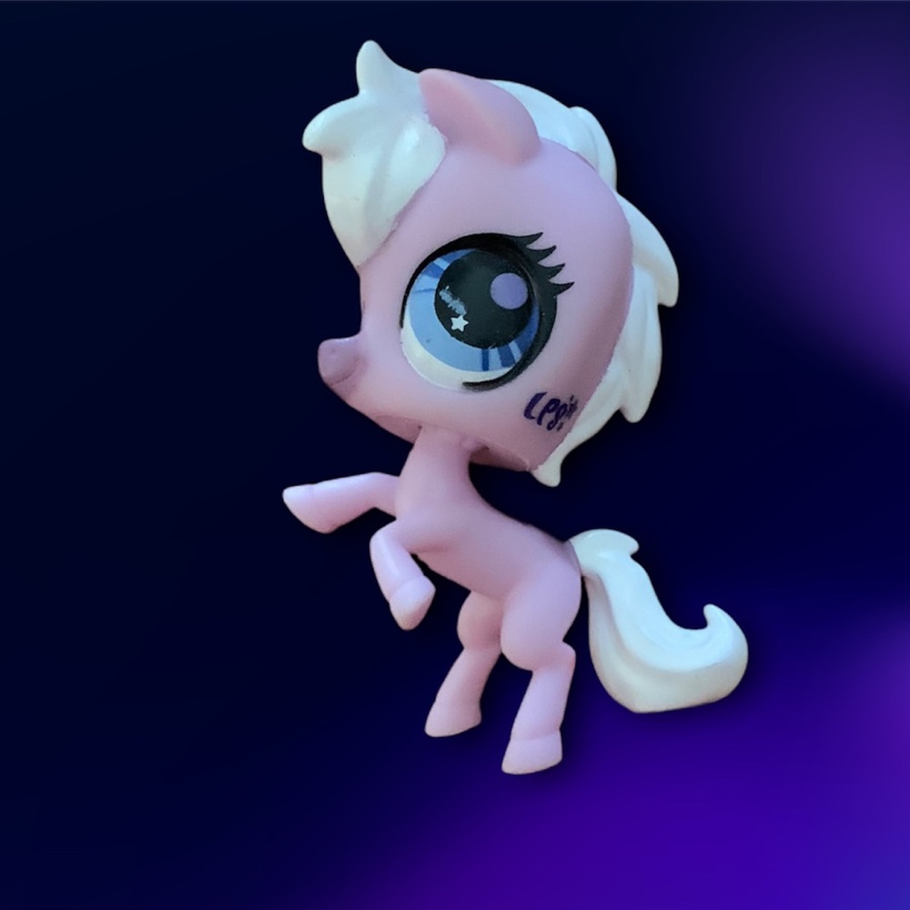 Littlest Pet Shop Lilac PinkWhite Horse Pony